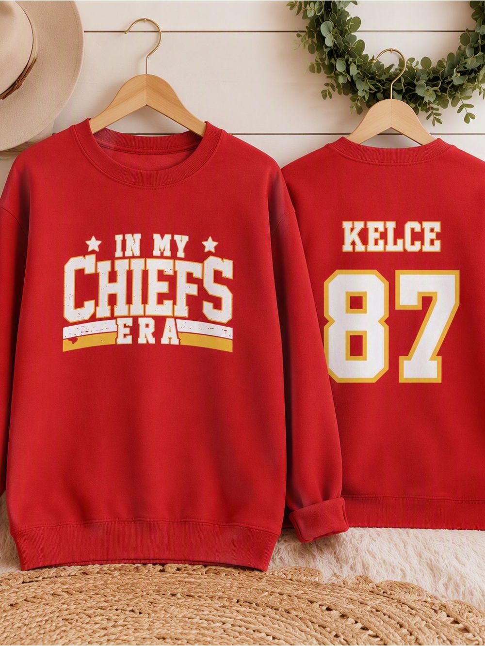 Kansas City Chiefs Red 'In My Chiefs Era' Sweatshirt - Kelce 87 Size L